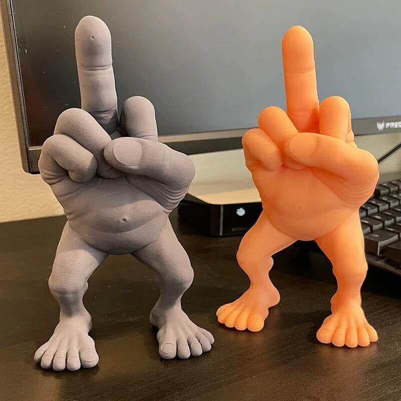 新品Middle Finger Figure With Legs搞笑办公桌配件插科打诨礼物