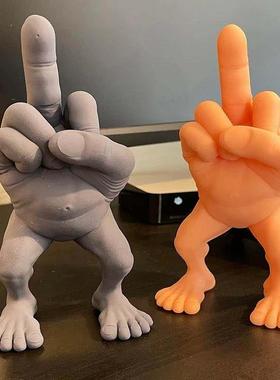 新品Middle Finger Figure With Legs搞笑办公桌配件插科打诨礼物
