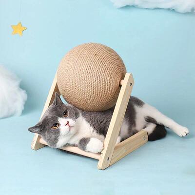 Cat Scratching Ball Toy Kitten Sisal Rope Ball Board Grindin