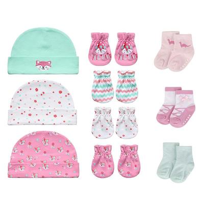 Baby Hat and Mittens Girl Boy Cap Socks Comfy Infant Hat &