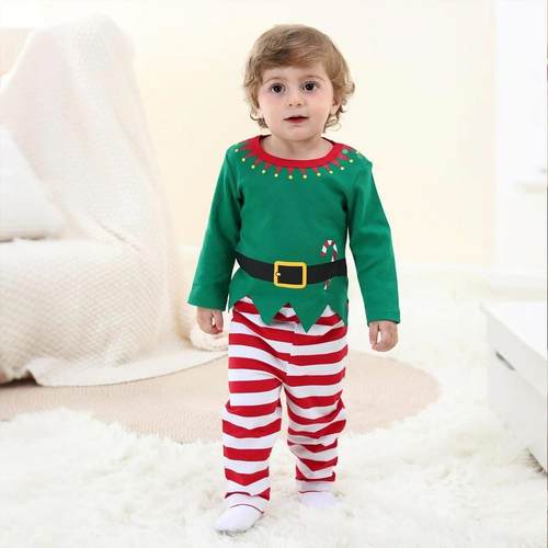 Baby Christmas Elf Costume Green Clothing Set Toddler Boys G