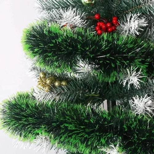Christmas Tinsel Ribbons Green Cane Ribbon Garland Xmas Tree