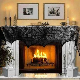 Spider Lace Web Skeleton Tableclo Halloween Skull Decoration