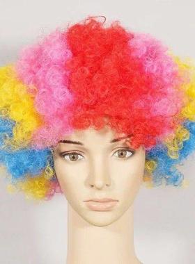 1PC Explosion Wig Clown Headdress Round Curly Hair Carnival