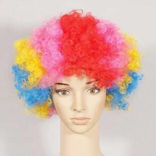 1PC Explosion Wig Clown Headdress Round Curly Hair Carnival