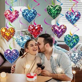 Love Hanging Ornament Glitter Colorful Weddings Wall Decor