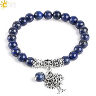 Gem Bead Stetch Life tee Brlet Jewelry blue dark