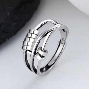 Women Men Worry Ring Bead Opening With Anxiety Fidget