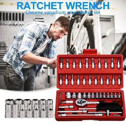 46pcs Socket Set Car Repair Tool Ratchet Spanner Wrench Set