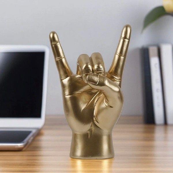 Rock Hand Gesture Statue Rock Music Art Craft Finger
