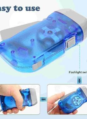 3 Pcs Hand Crank Flashlight LED Emergency Light Plastic