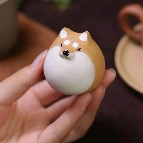 Exquisite Dog Tea Pet Color-changing Tea Tray Decor with