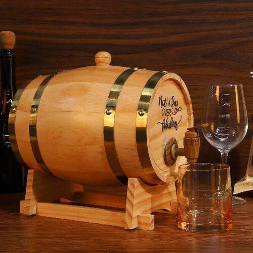 3L Oak Aging Barrel with Stand Bung and Spigot Bourbon
