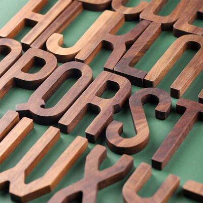 1pc Walnut Wooden Letter English Alphabet DIY Personalised