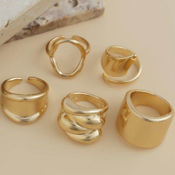 5PCS Stackable Finger Rings Opening Adjustable Personalized