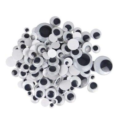 Black and White Eye Button Toy Eyes Round Plastic Wiggle