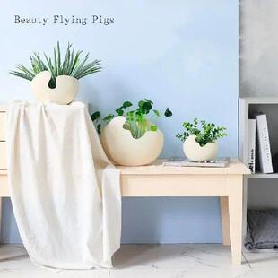 1Pcs Modern pastoral Nordic style White ceramics Egg Shell