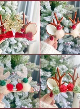 Christmas Antler Hair Clips Pendants Xmas Ornaments Merry