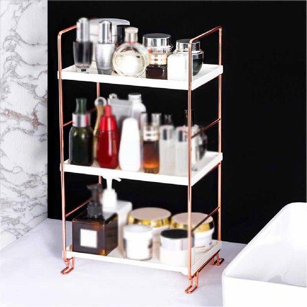 Bathroom Organizer Shelf Plastic Storage Rack Adjustable