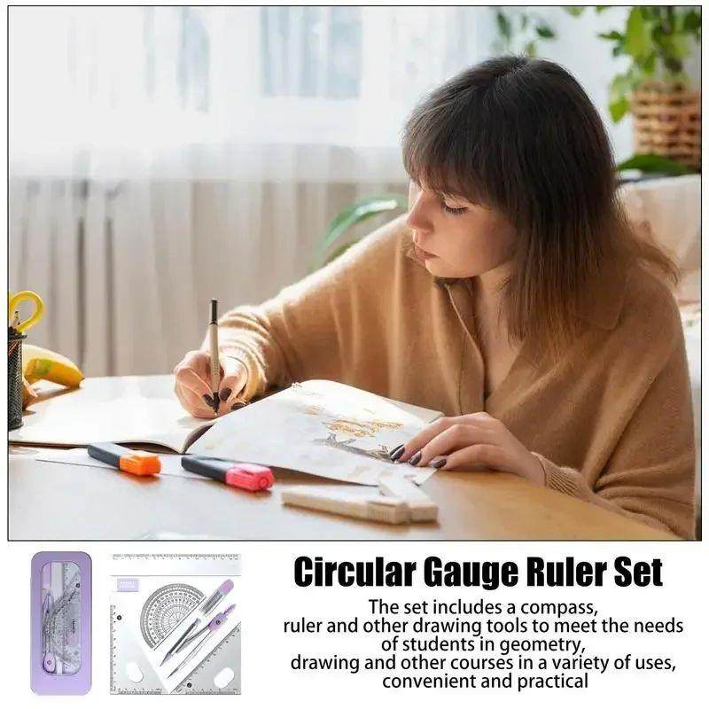 Protractor And Compass Set Student Geometry Math Set Draftin