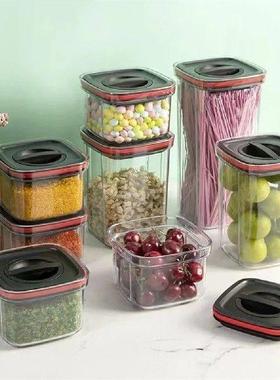 Rotating Cover Sealed Jar Food Storage Box Transparent