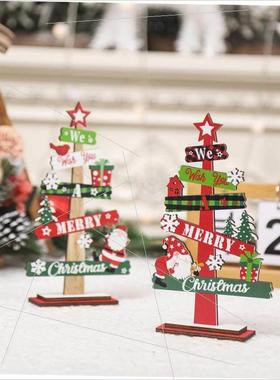 Christmas mini tabletop Christmas tree wooden decoration