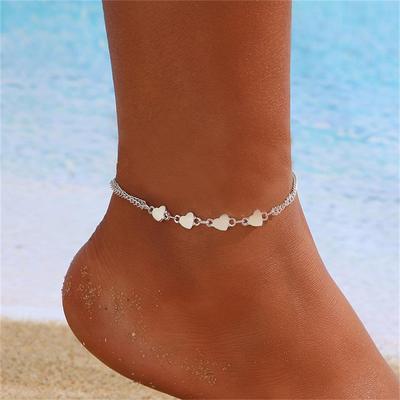 Simple Heart Boho Anklet Bracelets For Women Summer Holiday