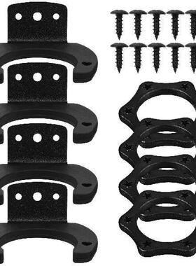 4 Sets Microphone Black Silicone Hook Hanger + Hexagonal