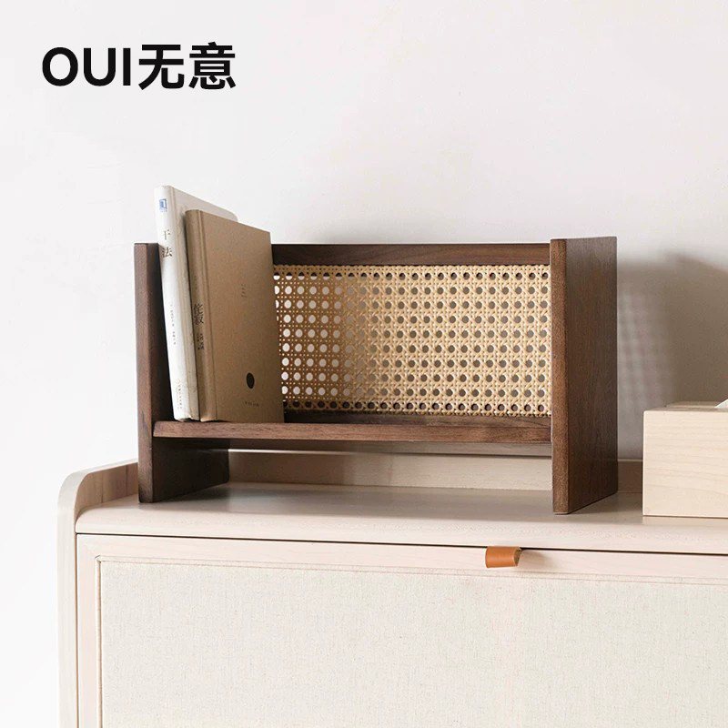无意桌上书架简易黑胡桃木图片