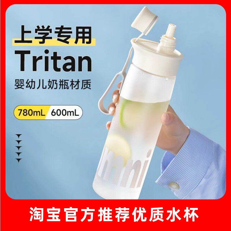 日本进口儿童水杯上学专用tritan运动夏天大容量耐高温吸管杯子