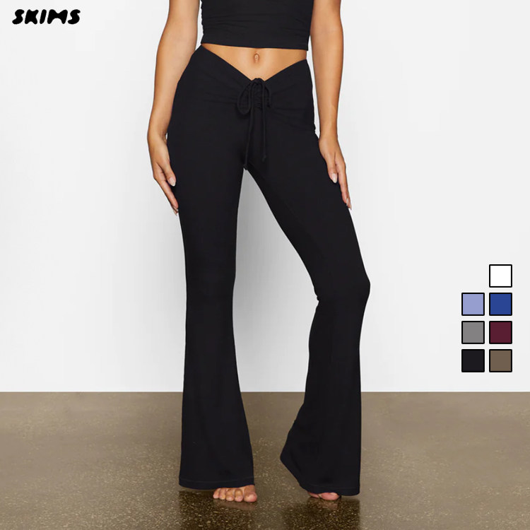 SKIMS SOFT LOUNGE RUCHED PANT 抽绳褶皱修身微喇瑜伽休闲裤女