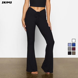 RUCHED LOUNGE PANT 抽绳褶皱修身 女 SKIMS 微喇瑜伽休闲裤 SOFT