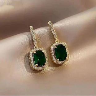 Women For Green Zircon Korean Luxury Drop Earrings