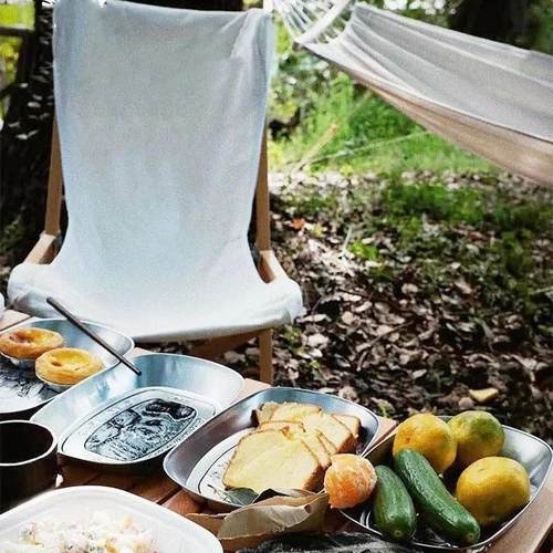 Kitchen Outdoor Picnic Tools Random Pattern Fruit Plate Snac