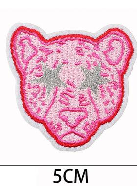 1 Pc Pink Panther Smiley Face Iron on Patches Love Flower Em