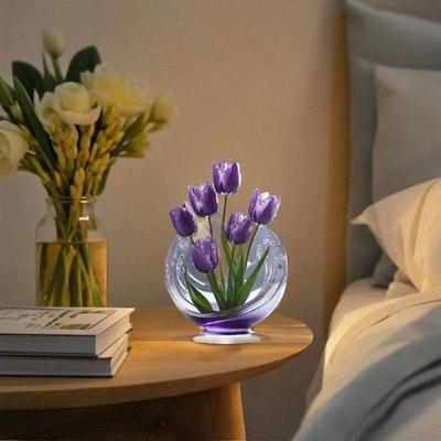2D Tulip Decor Acrylic Desktop Plaque Holiday Party