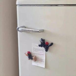 Dachshund Creative Fridge Sticker Resin 2Pcs Cartoon Set