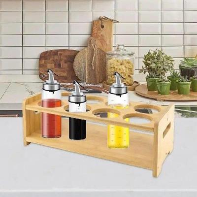 Oil Bottle Rack 8 Holes Olive Oil Dispenser Bottle Shelf
