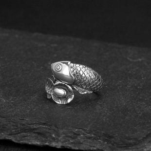 Annual Silver Surplus Fish Women 925 Ring Sterling