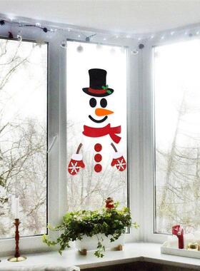 Christmas Door Window Stickers Felt Cloth Snowman Santa Clau
