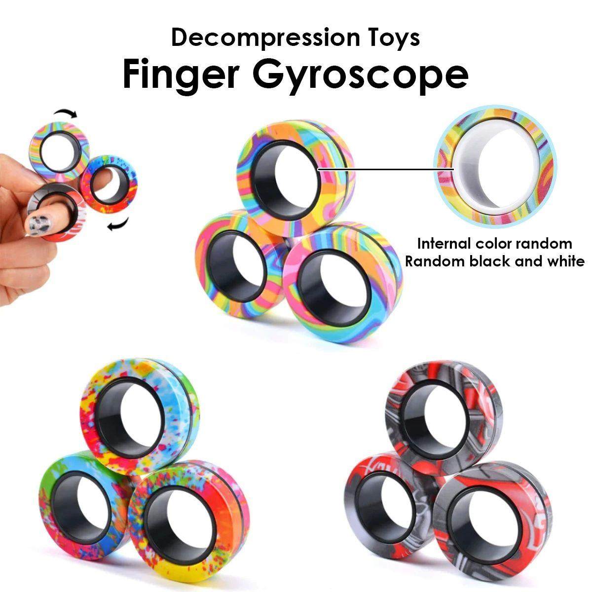3Pcs Magnetic Rings Fidget Toy Set Adult Fidget Magnets Spin