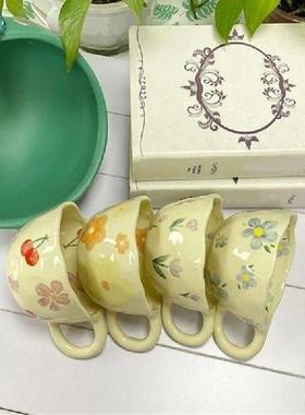 Irregular Flower Mugs Elegant Hand Pinched Cup Delicate