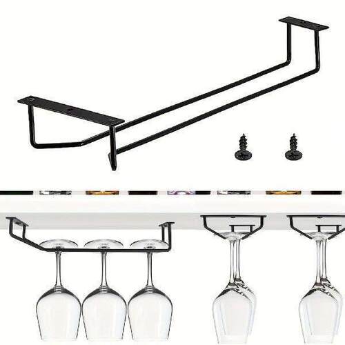 Under Cabinet Wine Glass Holder Iron Sturdy Decoration
