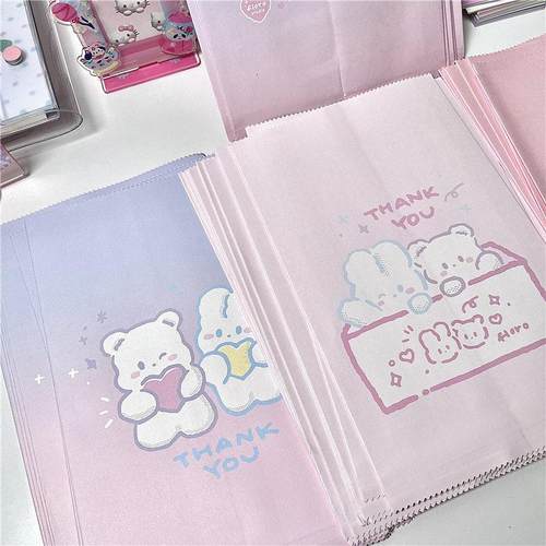 Korean style ins cute bear gift bag bread bag paper bag sund