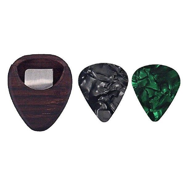 Rose Wood Guitar Pick Plectrum Box Holder For String
