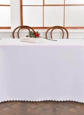 White tablecloth cloth art conference room long table
