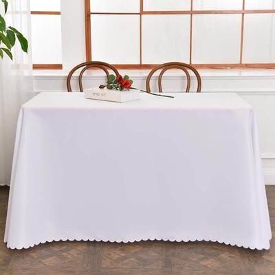 White tablecloth cloth art conference room long table