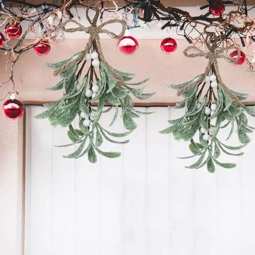 Simulated Mistletoe Branch Christmas Greenery Floral Stems B