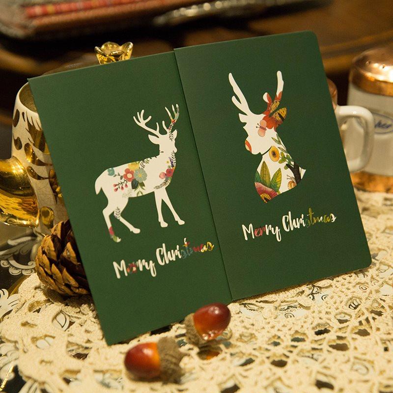 Thanksgiving Color Deer Card Folded Christmas Greeting Note