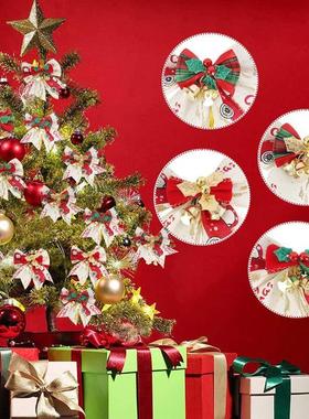 Mini Bow and Bell Ornaments Christmas Gift Box Tree Decor